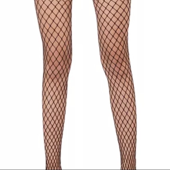 FISHNET STOCKINGS-BLACK- S OR M GAUGE HOLE SIZE-TIGHTS SHEER - Picture 5 of 7